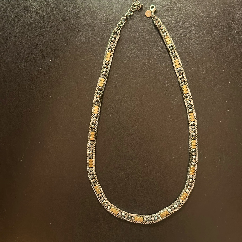 Beautiful & sparkly silver Stella and Dot necklace gold and black